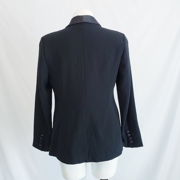 NWT Tuxedo Style Blazer Black w/Satin Trim Size Small - Picture 4 of 10